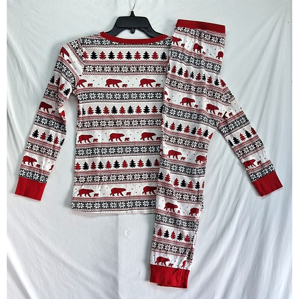 Wondershop Womens S 2 Pc Cotton Knit Fair Isle Polar Bear Christmas Pajama Set - Picture 8 of 9